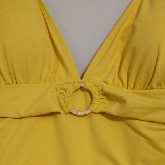 Michael Kors Yellow Swimsuit with Gathered Detail - Picture 2 of 7
